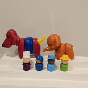 Vintage Tupperware Li'L Tuppers Figures and Pull Apart Animal Set